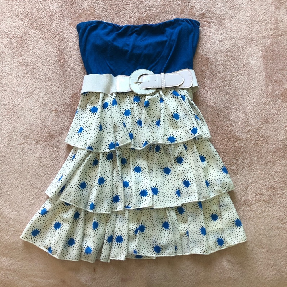 Printed blue dress